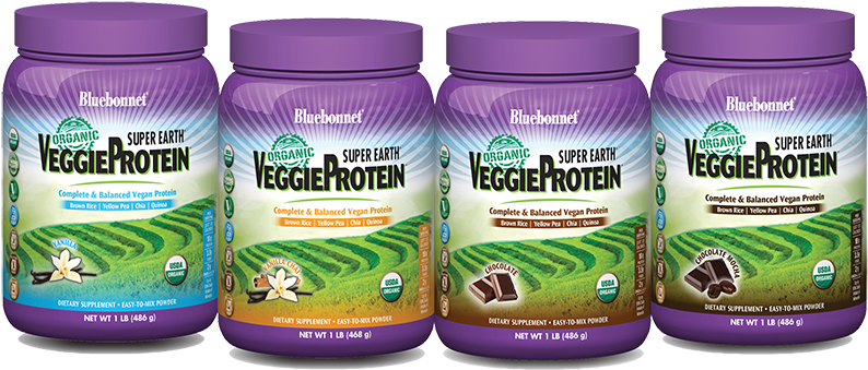 Bluebonnet's Super Earth® Organic Veggieprotein™ Powder - Bluebonnet Nutrition - Super Earth Organic Veggieprotein (828x382), Png Download