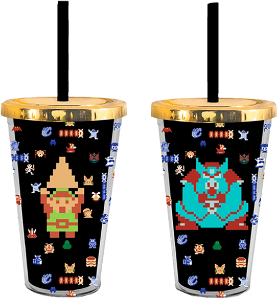 The Legend Of Zelda 8-bit Tumbler With Straw - Nintendo Legend Of Zelda Cup And Straw (600x600), Png Download