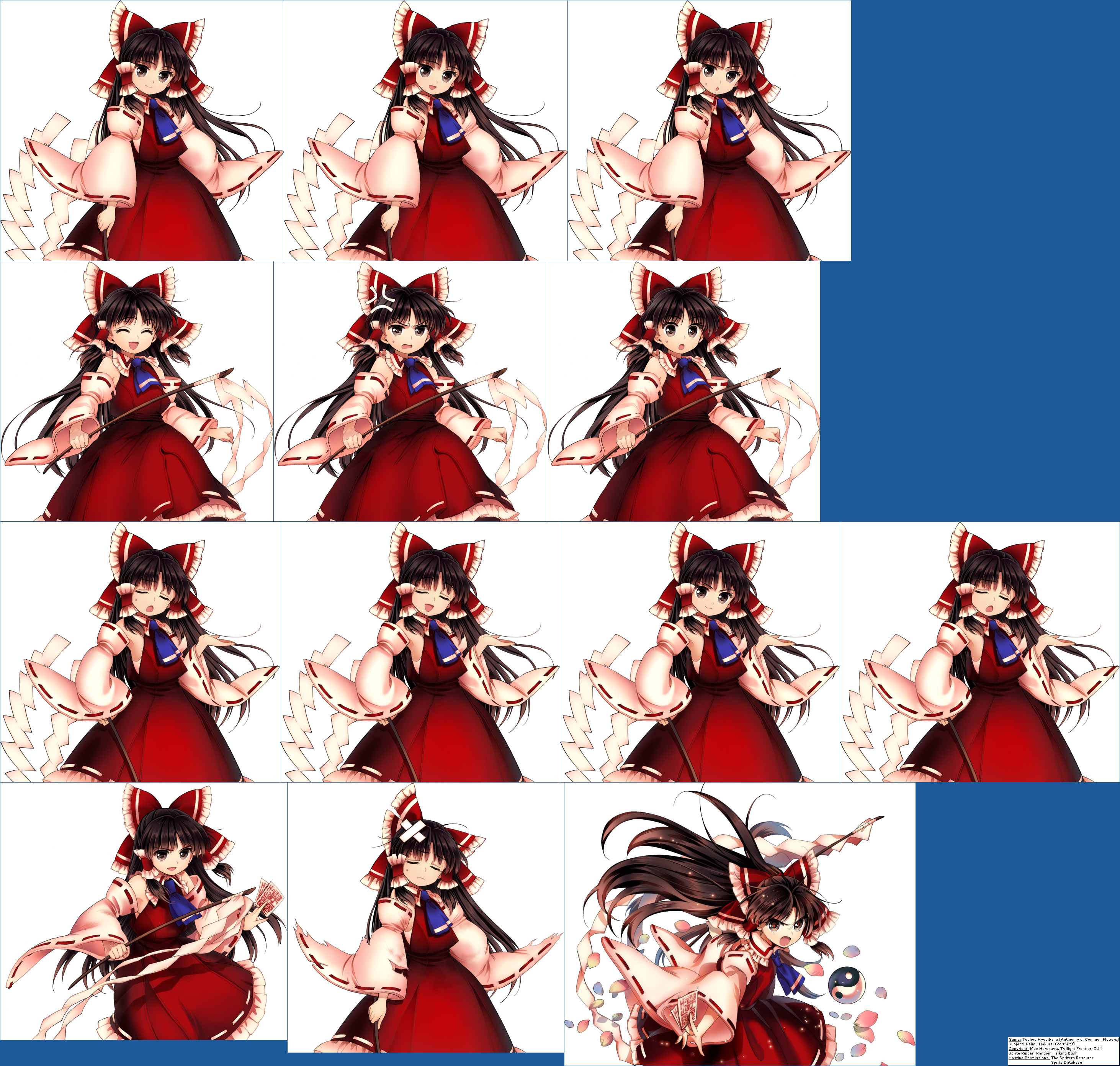 Click For Full Sized Image Reimu Hakurei's Portraits - Reimu Antinomy Of Common Flower (2925x2783), Png Download
