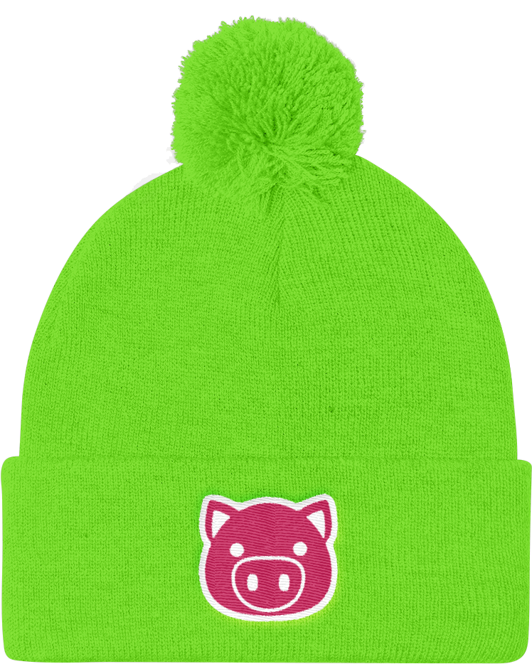 Emoji Pig Beanie Swish Embassy - Dope Pom Pom Knit Cap (1000x1000), Png Download