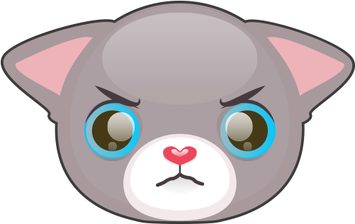 Cute Cat And Kitten Emoji Messages Sticker-8 - Cat (500x500), Png Download