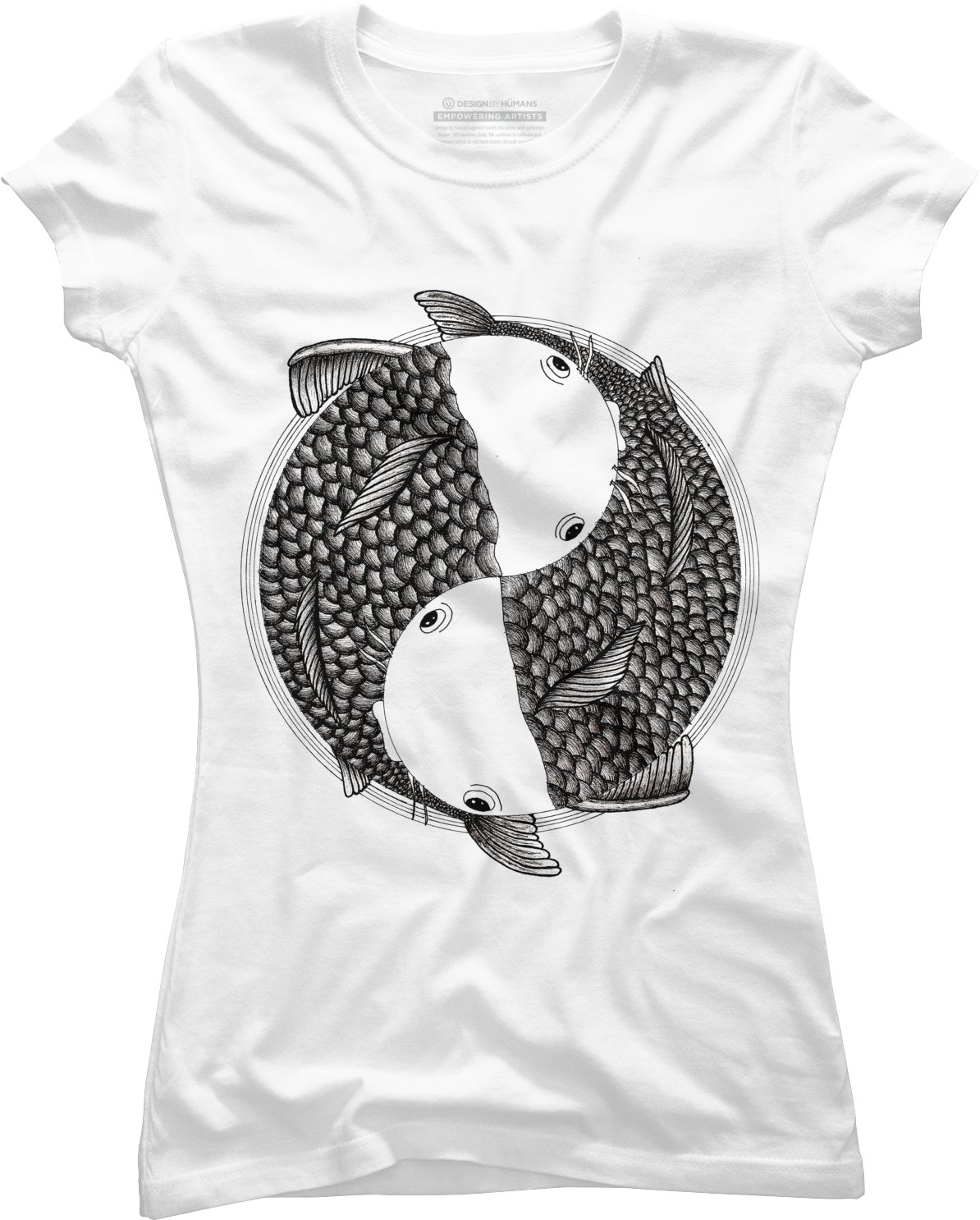 Buy Pisces Zodiac Sign Japanese Tattoo Style Womens - Pisces - Fish Koi - Japanese Tattoo Style (black A... (1500x1800), Png Download