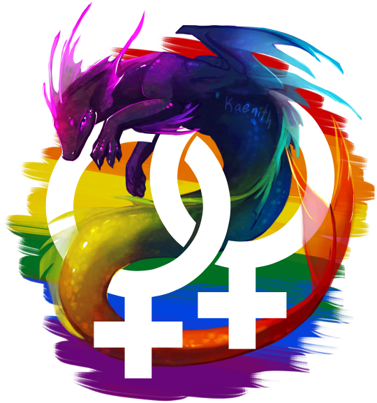 I'm Officially Lesbian - Lesbian Pride Dragon (540x578), Png Download