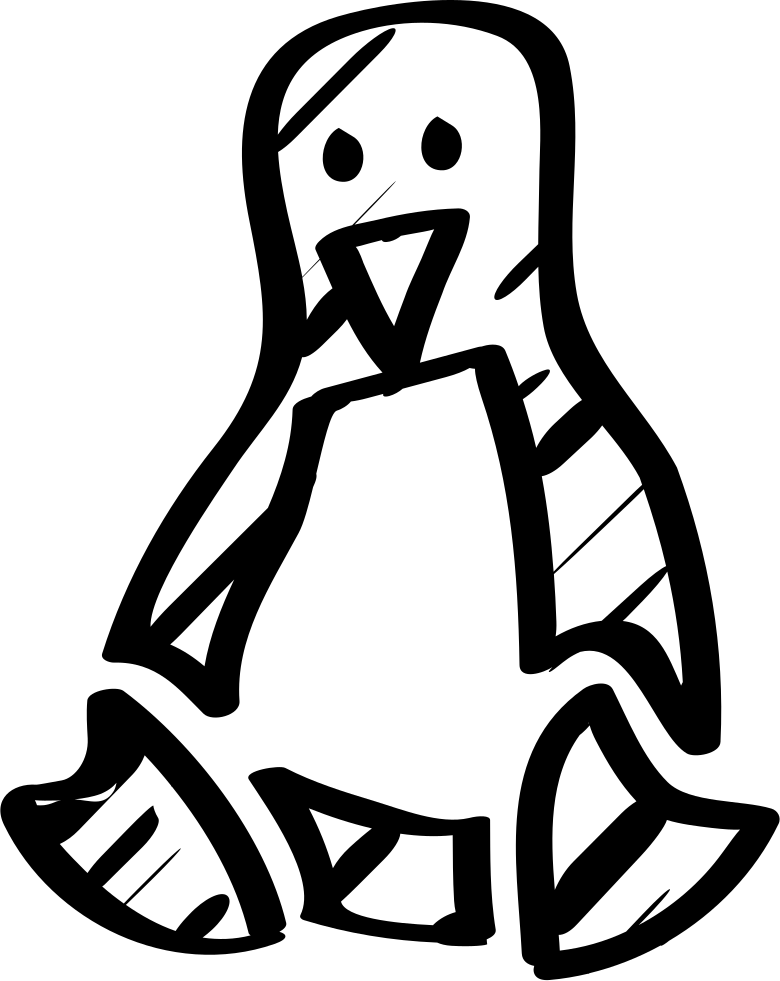 Linux Penguin Sketched Logo Outline Comments - Gnu/linux (780x981), Png Download
