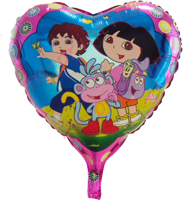 Dora Diego 19" Heart Shaped - Dora Balloons (500x500), Png Download
