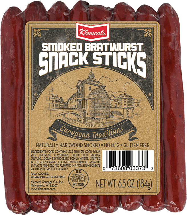 Klement's Bratwurst Cocktail Smokies, 14 Oz (938x771), Png Download