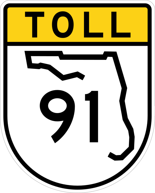 This Image Rendered As Png In Other Widths - Toll Road Florida 528 (500x625), Png Download