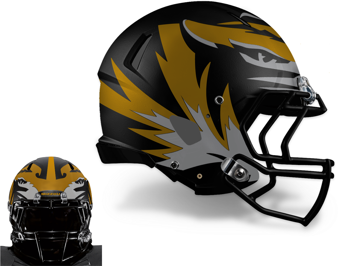 Large Tiger On Black W/ Front Concept (1400x1120), Png Download