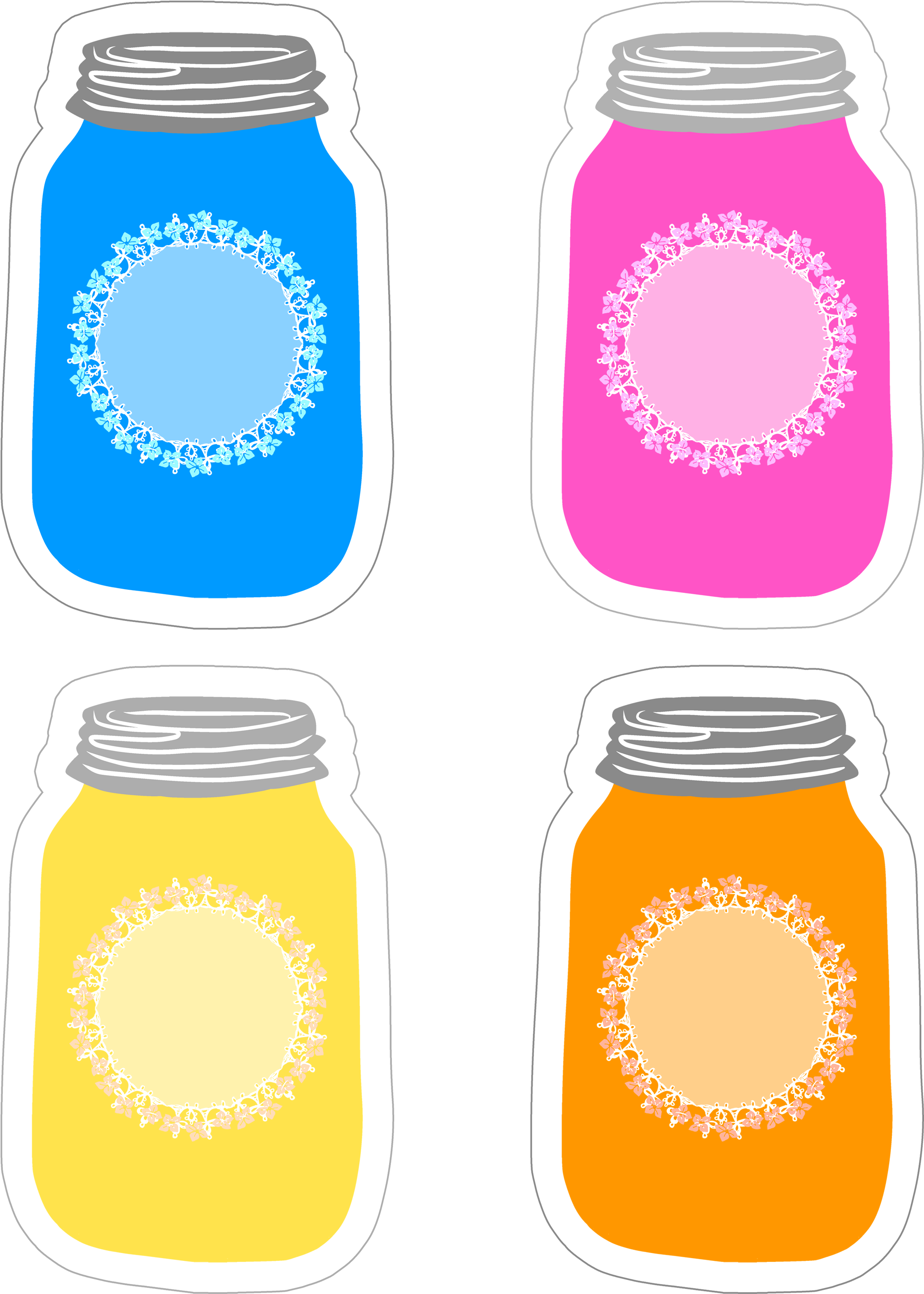 Mason Jar Clipart Transparent - Colorful Jar Clipart (2400x3000), Png Download