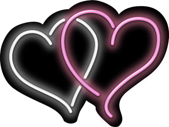 A Double Hearts Neon Sign From Www - Neon Sign (550x414), Png Download