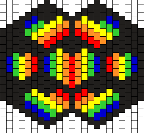 Neon Heart Mask Bead Pattern - Brick Stitch (484x447), Png Download