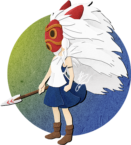 Princess Mononoke-san - Studio Ghibli (484x527), Png Download