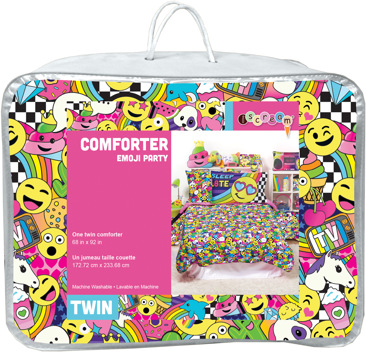 How Big Is A Twin Xl Comforter What Is The Difference - Emoji Bed Sets Twin (1200x1200), Png Download