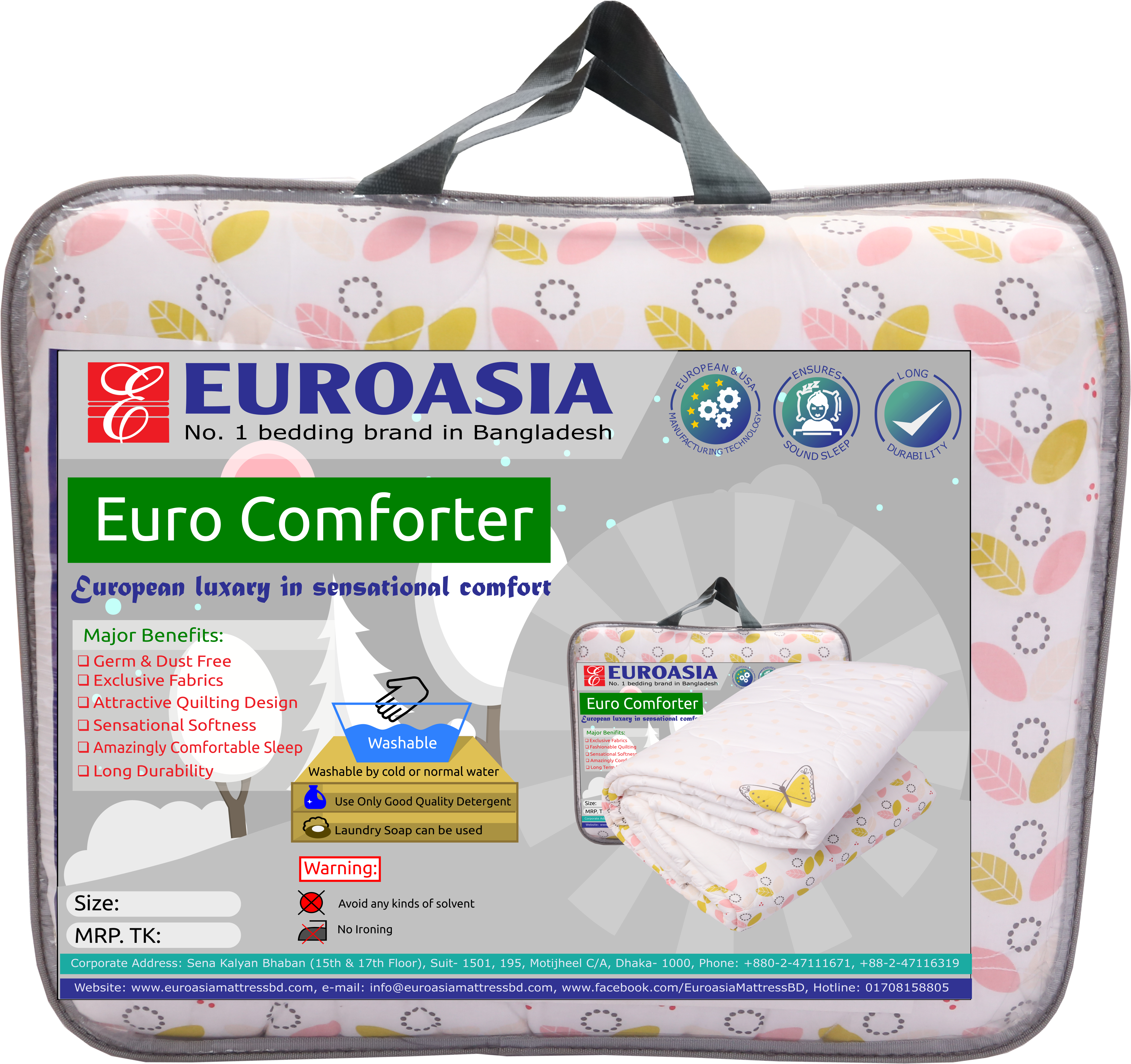 Euroasia Comforter - Mattress Manufacturers In Bangladesh (3780x3654), Png Download