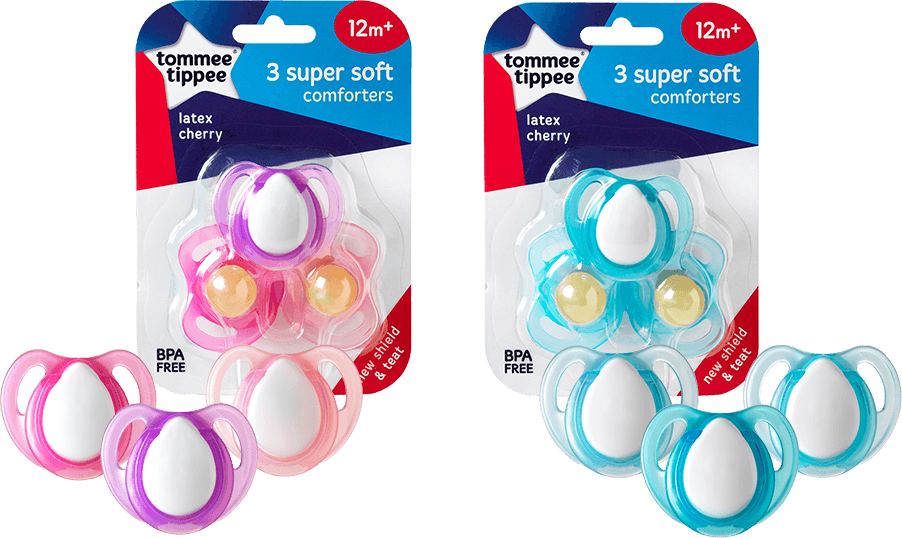 12-month Tommee Tippee Super Soft Comforters - Tommee Tippee Cherry Soothers 0 6 (902x538), Png Download