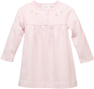 Bee Embroided Empire Dress - Michael Kors Womens Contrast Trim Long Sleeves Shirtdress (400x400), Png Download