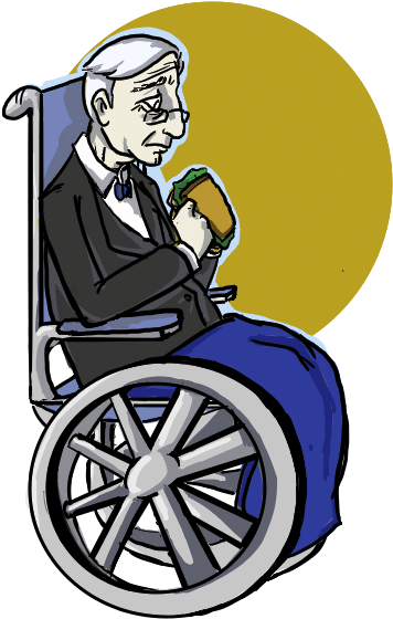 Fiction Issue Winner - Adulto Mayor En Silla De Ruedas Animado (440x567), Png Download