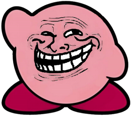 Photo - Troll Face Kirby (530x498), Png Download