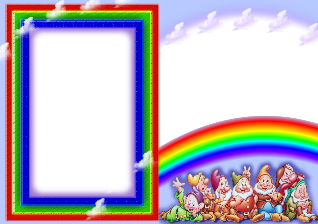 Rainbow Frame Wallpapers Hd - White And The Seven Dwarfs (1024x721), Png Download