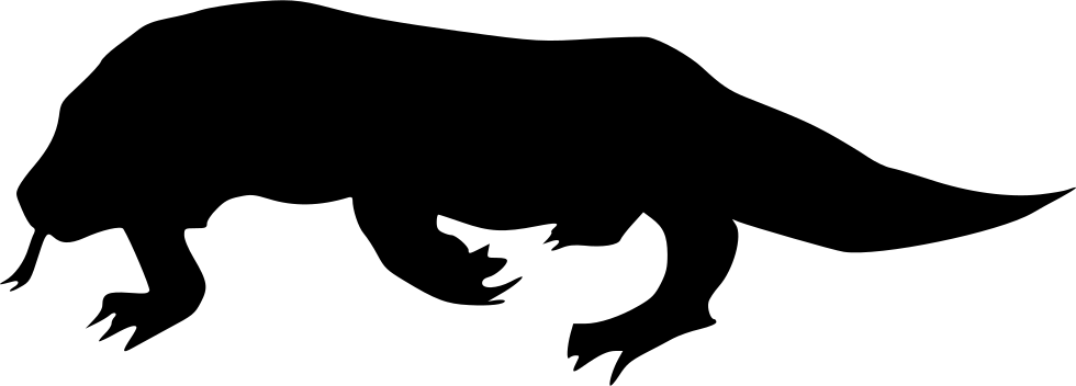 Komodo Dragon - - Komodo Dragon Png Black (980x352), Png Download
