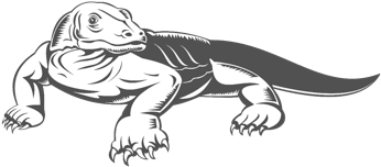 Komodo Dragon Black And White (371x371), Png Download