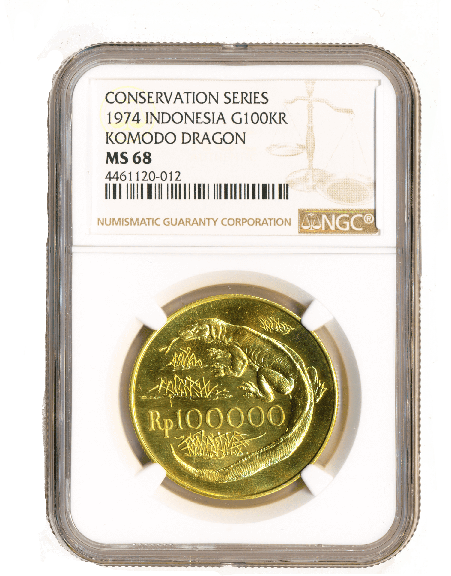 Indonesia 1974 G100kr Ngc Ms68 - Indonesia Silver Coin (2000x2000), Png Download