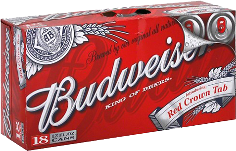 Budweiser 18pk Cans - Budweiser 18 Cans 12 Oz (500x500), Png Download