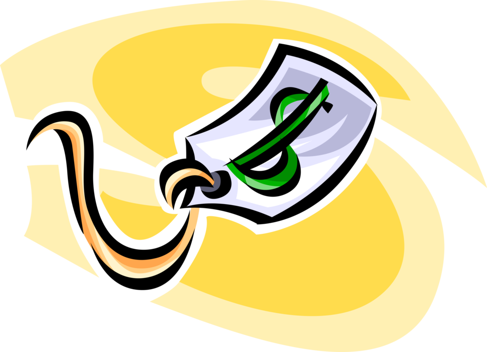 Vector Illustration Of Retail Sales Tag With Cash Money - Retail (967x700), Png Download