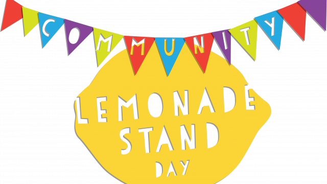 Graphic Of Lemon And Banner That Reads "community Lemonade - Lemonade Stand (640x360), Png Download