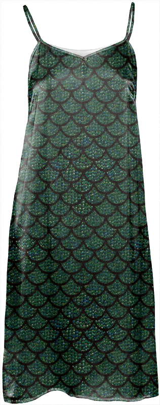 Sequin Mermaid Slip Dress $114 - Sequin Mermaid Scales Neoprene Lunch Bag (400x821), Png Download
