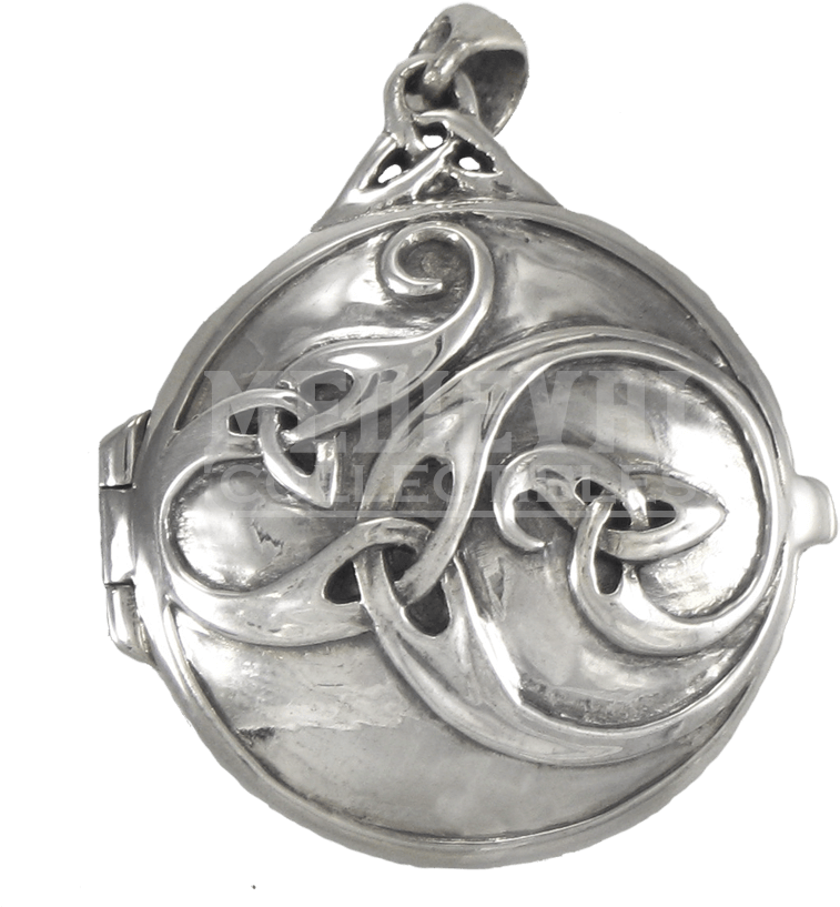 Sterling Silver Celtic Knotwork Swirl Locket (850x850), Png Download
