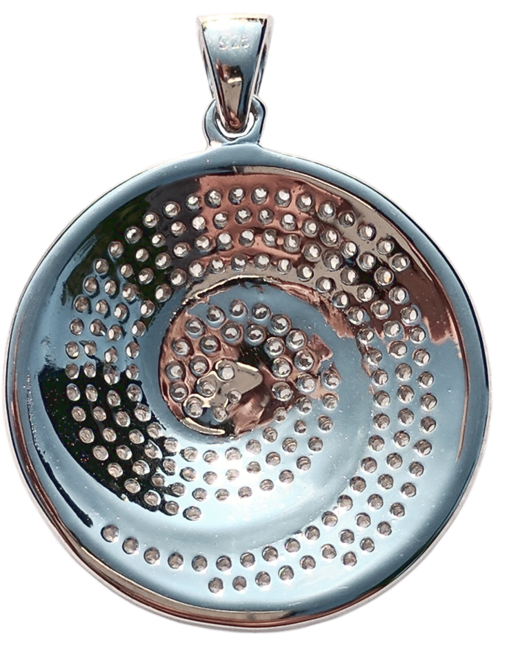 925 Sterling Silver With Cubic Zirconias Round Swirl - Locket (1024x1024), Png Download