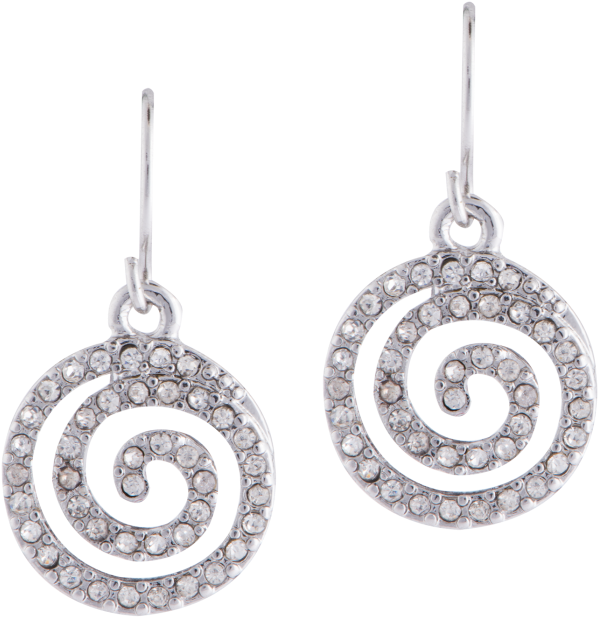 Roll Over Image To Zoom In - Pavé Swirl Earrings (700x700), Png Download