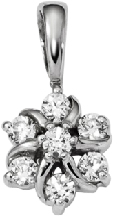 7mm 14k White Gold Diamond Pendant - .25 Dwt (400x400), Png Download