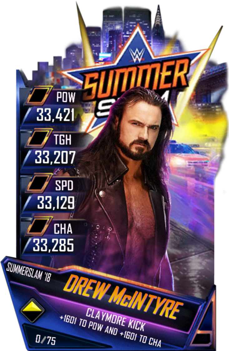 Supercard Drewmcintyre S3 15 Summerslam17 Ringdom Supercard - Wwe Supercard Summerslam 18 (733x1158), Png Download
