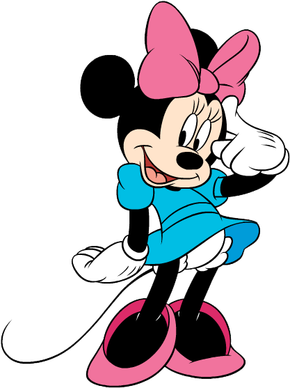 Minnie Mouse Clipart Tired - Minnie Mouse Blue Png (434x578), Png Download