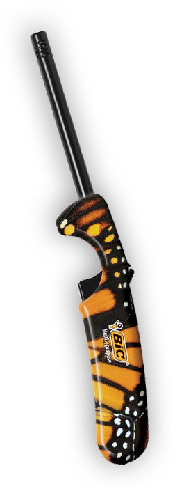 A Multi Use Lighter In The Style Of A Butterfly Png - Bic (252x705), Png Download