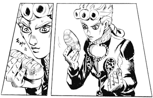 Jojo's Bizarre Adventure Time With Josuke And Giorno - Giorno Giovanna Black And White (500x316), Png Download