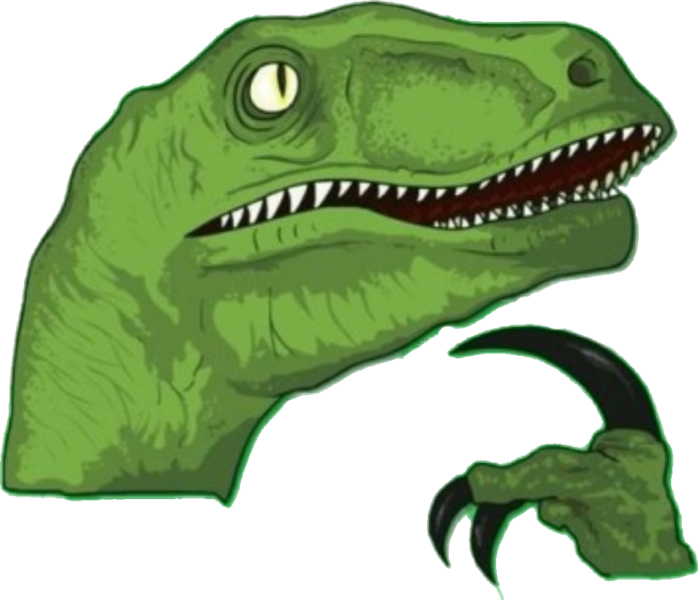 Raptor Thinking Hmm Thinkingdinosaur Meme Thinking - Мем Велоцираптор (989x850), Png Download