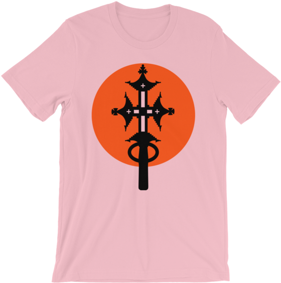 Black Cross Red Orange Circle Unisex T-shirt Ethiopian - Unisex Short Sleeve T-shirt With The Egyptian Scarab (600x600), Png Download