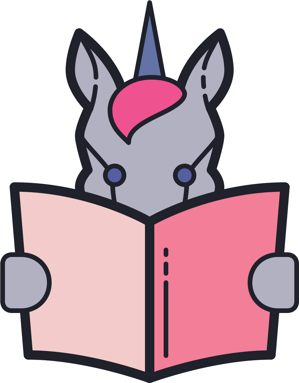 Reading Unicorn Icon - Cartoon (1600x1600), Png Download