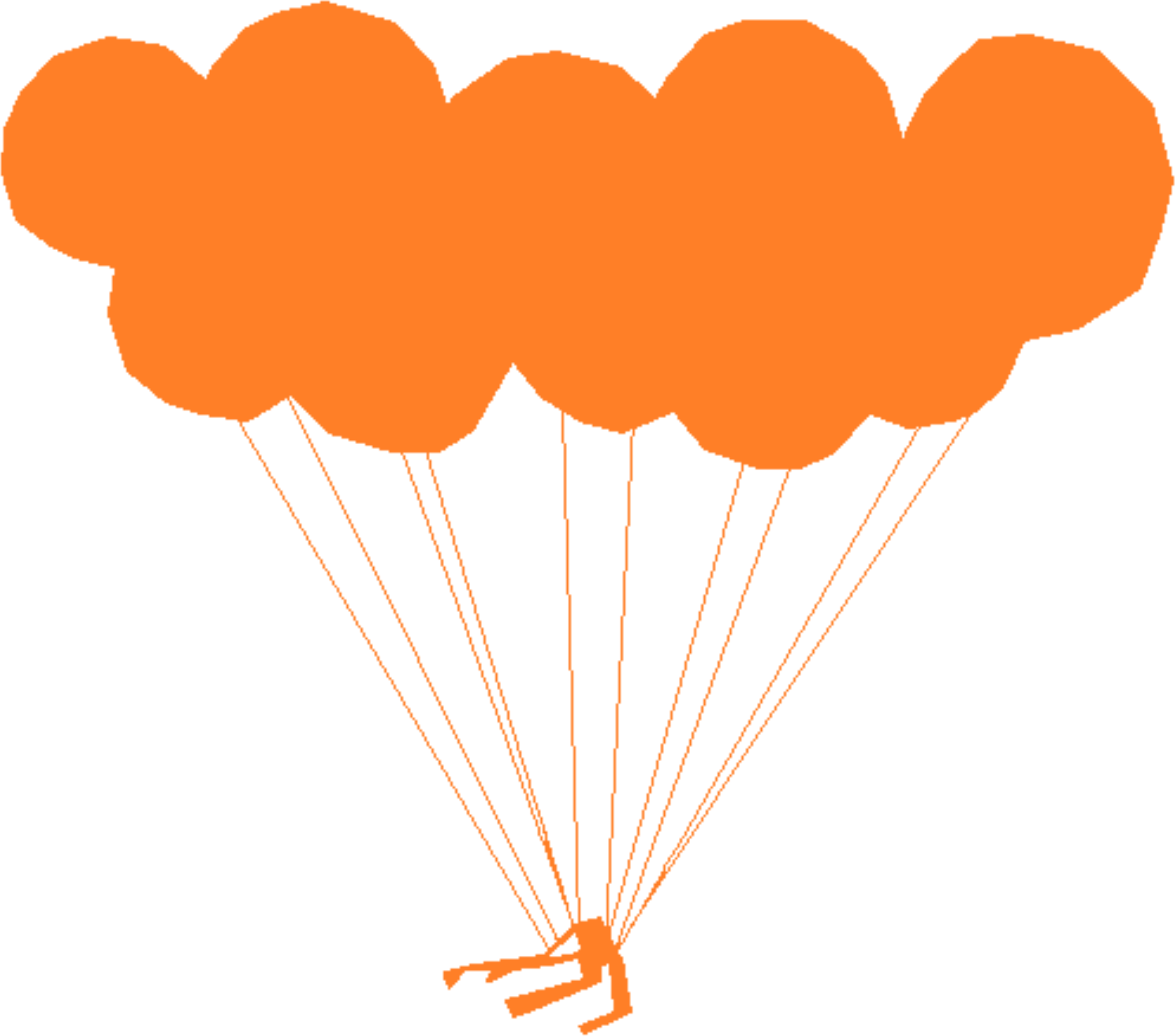 Big Image - Balloons Orange Png (2254x1987), Png Download