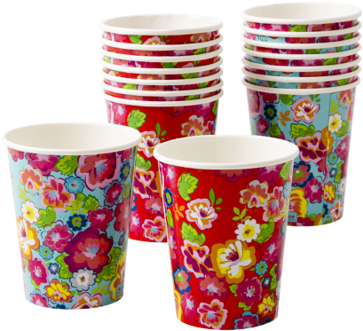 Rose Paper Cups Assorted Set8 - Tableware (500x500), Png Download