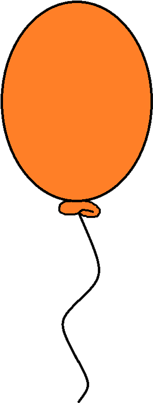 Orange Balloon Clipart Png (326x816), Png Download
