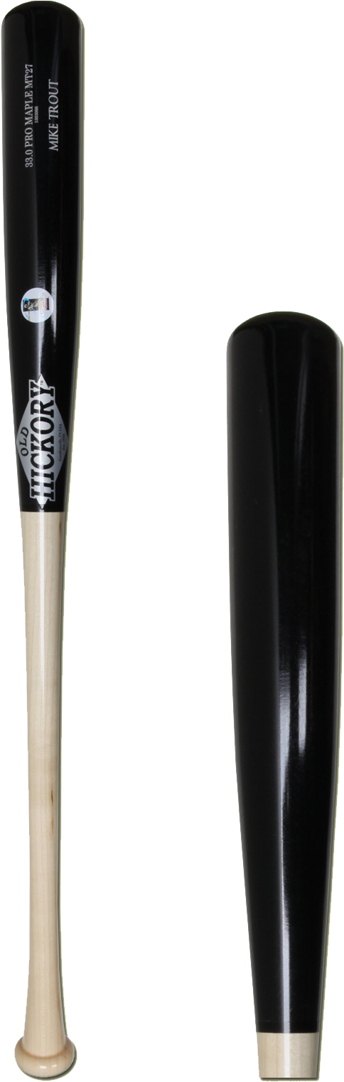 Mike Trout Maple Wood Baseball Bat - Old Hickory Mike Trout Mt27a Adult (800x1600), Png Download