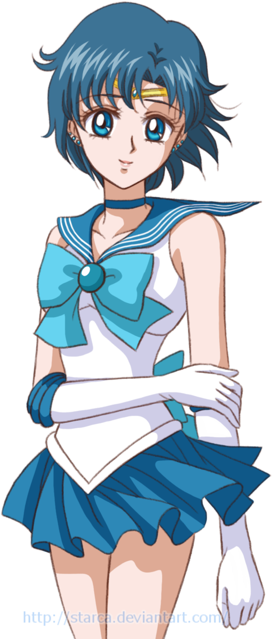 Sailor Moon Crystal Style Fan Art Sailor Mercury By - Sailor Mercury Pokemon Team (630x1267), Png Download