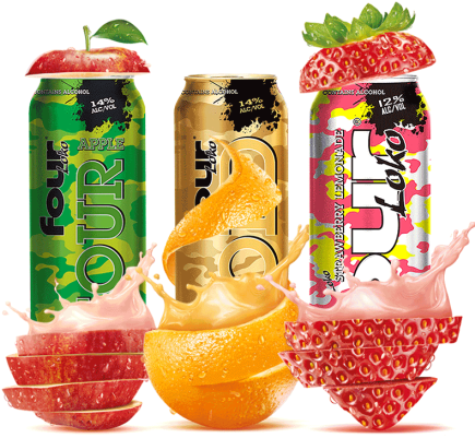 美国原装进口four Loko四洛克果味饮料鸡尾酒695ml（3罐装 - Four Loko Beer Mango, 23.5 Fl Oz (440x440), Png Download
