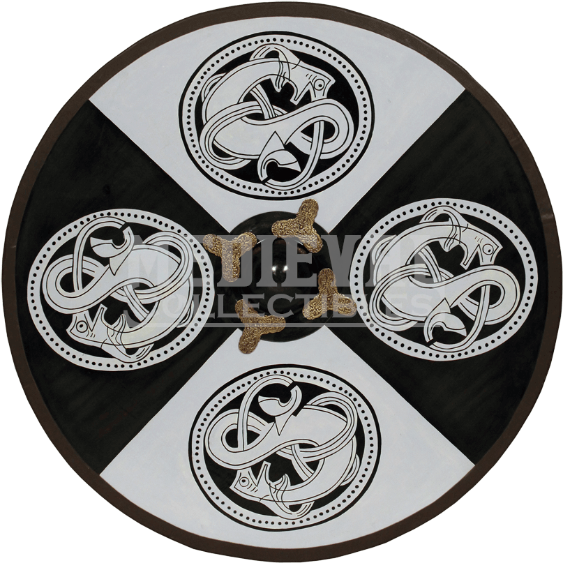 Wikinger Rundschild, Aus Holz, Mit Greiftier-bemalung (850x850), Png Download