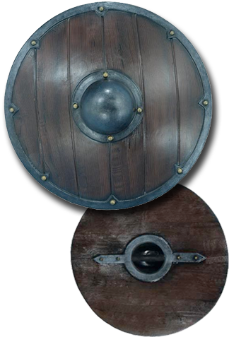 Shield Viking Diameter - Armor Venue: Small Round Viking Larp Shield Brown One (350x500), Png Download