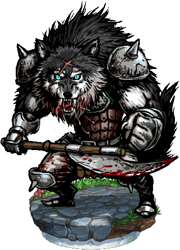 Wolfman Warrior Figure - Illustration (354x493), Png Download